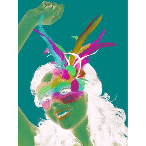 Loup Vénitien Multicolore Avec Plumes Adulte Taille Unique