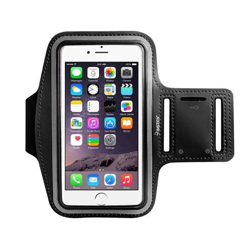 Insten® Brassard De Sport Housse Étui Noir Armband Sportband Tour De Bras Avec Poche À Clé Pour Téléphone (16,48 X 9,50cm) Iphone 8 Plus/7 Plus/6s Plus/6 Plus, Samsung Galaxy S7/S6, Note 5/4/3, Lg G5