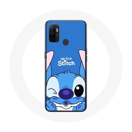 Coque Oppo A53 Stitch Mignon Fond Bleu