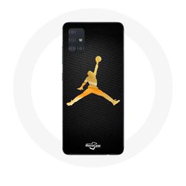 Coque Samsung Galaxy A51 Air Michael Jordan Logo Jaune