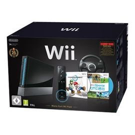 Nintendo Wii - Mario Kart Wii Pack - console de jeux - noir - Wii Sports, Mario Kart Wii, Donkey Kong Original Edition - avec Wii Balance Board