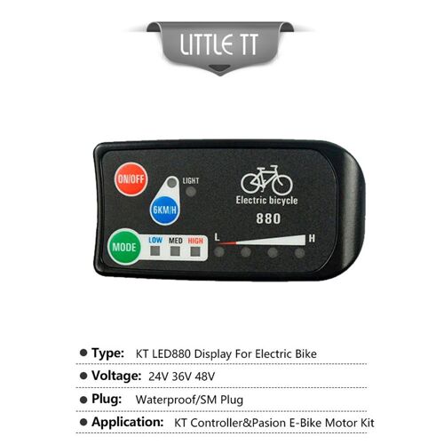 Pièce De Commande 24/36/48v Pour Vélo Électrique Kt 880 Kt-Led880, Panneau De Commande