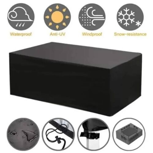 Housse De Protection Pour Meubles De Jardin - Noir - 180x120x74 Cm.