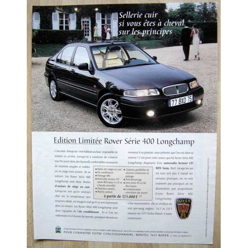 Publicité Papier - Voiture Rover Série 400 De 1997