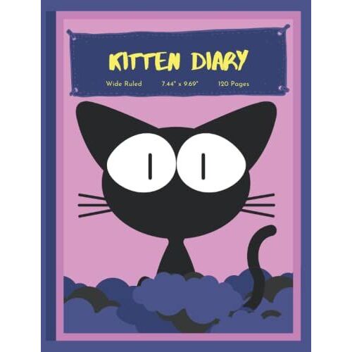 Kitten Diary| Pink & Blue| Elementary Student: Wide Ruled Composition Notebook: School Composition Journal Size (7.44 X 9.69) Great For Daily Writing Assignments, Personal Journaling, And Class Notes
