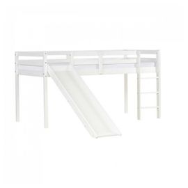 Lit Mezzanine Lattes, Chelle Et Toboggan 90x200 Cm