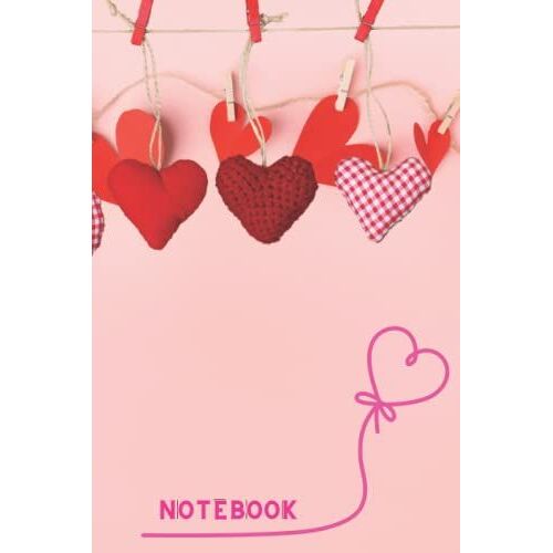Cute Hearts Notebook: Blank Notebook To Write In Notes And Planning, Ideal For School, 100 Lined Pages, 6x9