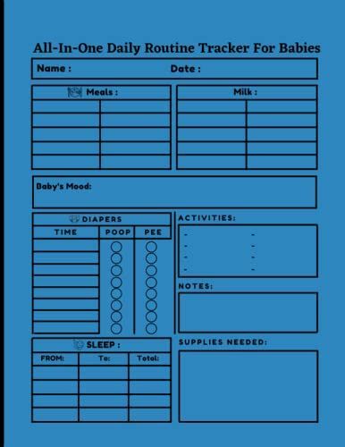 All-In-One Daily Routine Tracker For Babies: Cute Baby Log Book For Newborns Breastfeeding |''8.5x11'' Inch ,100 Pages |