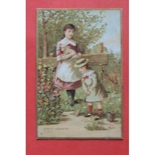 Chromo Publicitaire Ancien 19° Chocolat Neufaline Le Petit Jardinier 