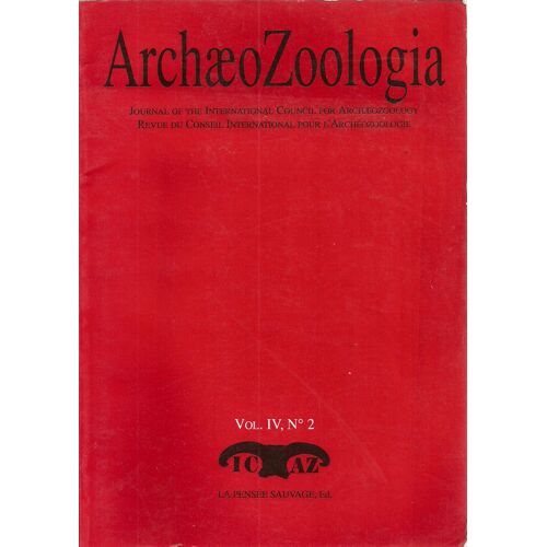 Archaeozoologia Volume Iv Numéro 2