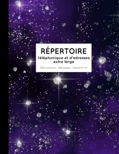 Répertoire Téléphonique Et D'adresses Extra Large: 800 Contacts - 268 Pages - 21,6 X 27,9 Cm