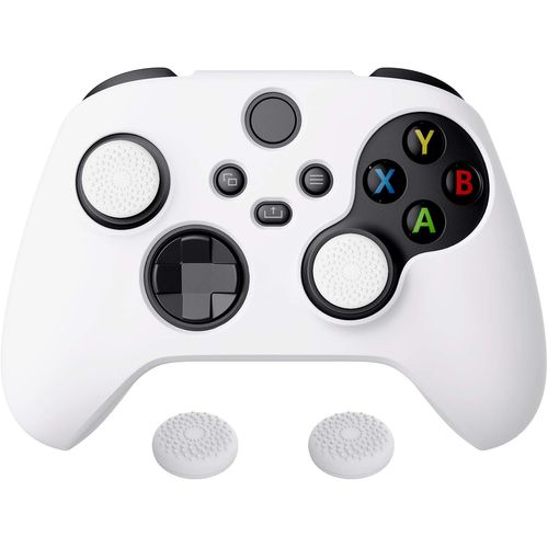 Coque pour Xbox Series X S Manette Protection Accessoires,Housse Silicone avec Capuchon Joystick,Cover Skin pour Xbox Series X S Controller Grip-Blanc,Pure Série