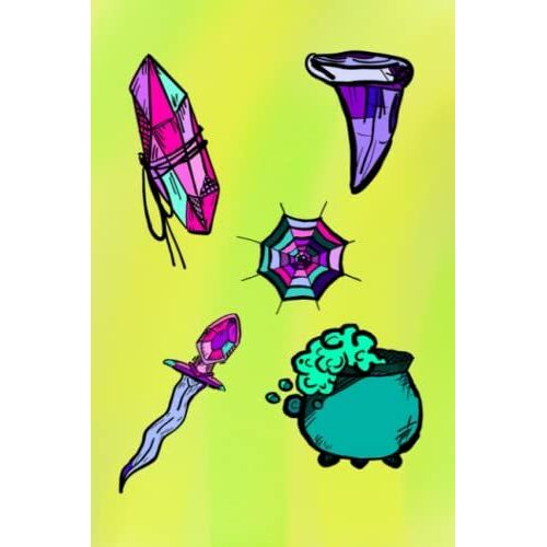 Witchy Kawaii Accessories Notebook 6x9in 100 Pages Paperback College Ruled Line Paper