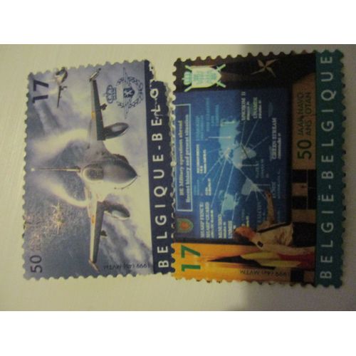 Lot De 2 Timbres 50 Ans De L'otan