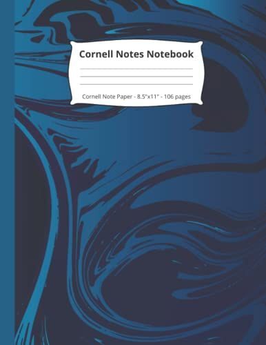 Cornell Notes Notebook: Cornell Note Paper With Blue Marble Pattern | Note Taking And Meeting Notes Notebook Organized | (8.5"X11") | 106 Pages