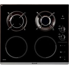 Brandt BPI6413BM - Table de cuisson mixte induction et gaz - 4 plaques de cuisson - Niche - largeur : 56 cm - profondeur : 49 cm - noir