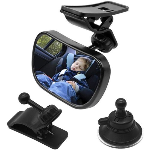 Miroir Bébé 2 En 1, Rétroviseur De Surveillance Pour Bébé, Miroir De Voiture, Bébé Rétroviseur Sécurité, Rotation 360°