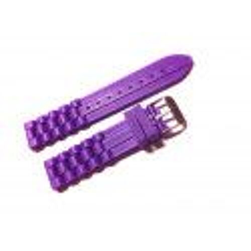 Bracelet De Montre Silicone Violet 18 Mm ( D-3- Violet )