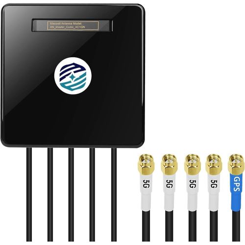 SUBZONAL-Antenne Combinée 4X4 MIMO à Fixation par Écrou, Gain jusqu'à 6dBi, 600-8000MHz, Compatible GNSS (3G/4G LTE/5G), GPS/GLONASS/BeiDou/Galileo, Prête pour WiFi 7 (Support Non Inclus)