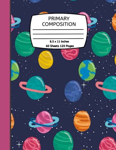 Primary Composition: For Grades K-2 Writing Journal Story Paper: Cute Outer Space Design For Girls 8.5 X 11 With 120 Pages
