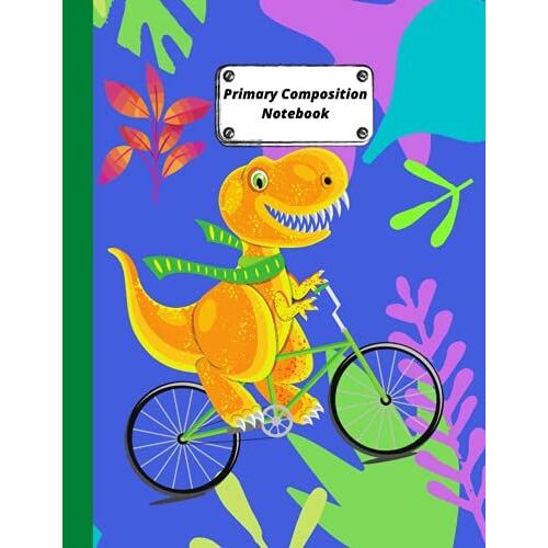 Primary Composition Notebook: Dotted Midline And Picture Space - Grades K-2 School Exercise Book -100 Story Pages -Kids Jurassic Composition Notebooks-Dinosaur Era