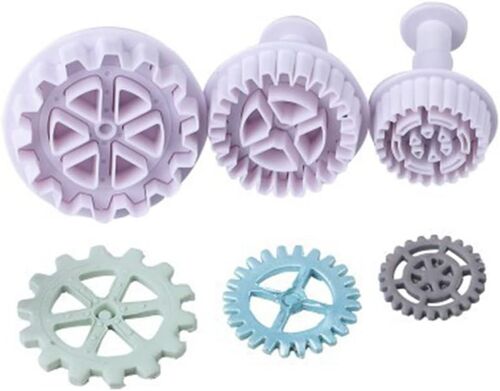 JEXNOVASHOP-Engrenage Forme Biscuit Stampers Rétro Mécanique Engrenage De Coupe Die Printemps Moule en Plastique Fondant Gâteau Décoration Moules De Cuisson