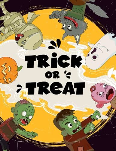 Trick Or Treat: Halloween Graph Paper Notebook ; Quad Ruled 4x4 (4 Squares Per Inch): Math And Science Composition Book For Students, ... Gift For Halloween, Boys, Girls 8.5" X 11"