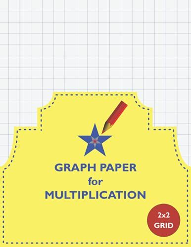 Graph Paper For Multiplication: 1/2 Inch Square Graph Notebook For Math For Kids, 2 X 2 Grid, Large 8.5" X 11"
