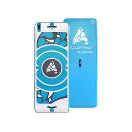 Tapis Coaching Aquafitmat Waterflex 220x81x12cm - Anti-Dérapant En Eva - Grande Stabilité - Bleu Et Blanc - Double Couche