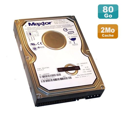 Disque Dur 80Go IDE ATA 3.5" Maxtor DiamondMax 10 6L080L0 7200RPM 2Mo