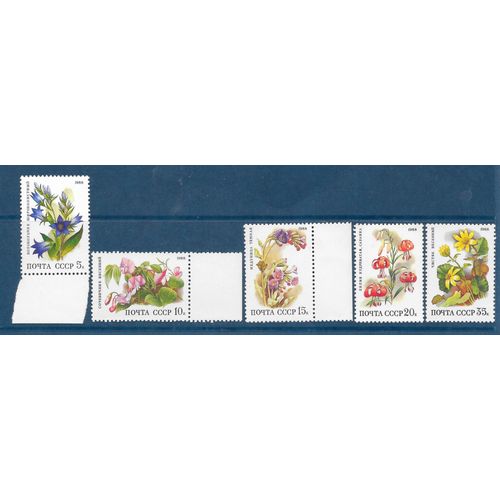 Russie Cccp 1988 N° 5529 A 5533 Neufs** Fleurs 