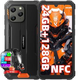 Blackview BV5300 Plus Smartphone Incassable Android 13 6,1" 128 Go 6580mAh NFC Orange avec Smartwatch Blackview W60