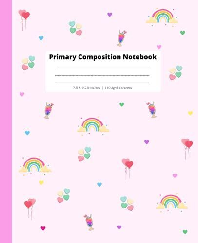 Primary Composition Notebook: Primary Story Journal With Dashed Midline And Heading + Picture Space - Learn To Write And Draw Story Paper Journal ... Pattern Perfect Size 7.5 X 9.25 (110 Pages)