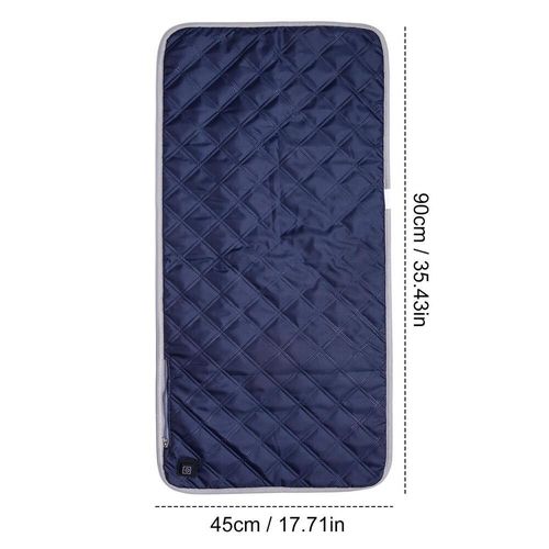 Coussin en Polymère Portable pour Chambre à Coucher et Chaise de Bureau,Couverture Chauffante,90/45cm,USB - Type Navy Blue-90x45CM
