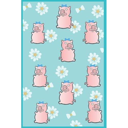 Notebook: Cute Pigs And Daisies 6''x9'' 120 Lined Paged Notebook