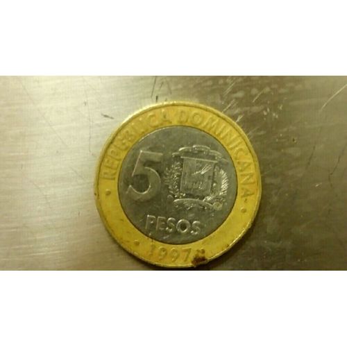 Piece 5 Peso Republique Dominicaine 1997
