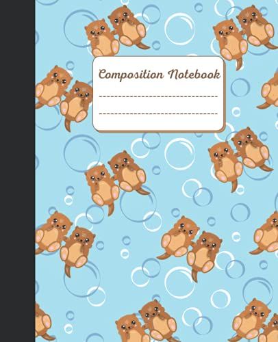 Composition Notebook: Otters Holding Hands Significant Otter Composition Book Journal, Wide Ruled, 160 Pages, 7.5" X 9.25"