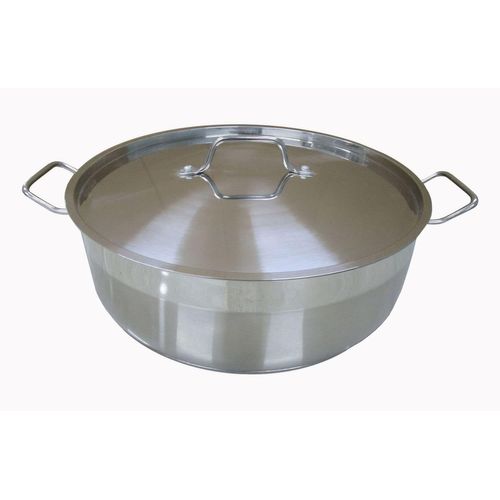 SUBZONAL-BAUMALU, Mijoteuse avec couvercle, en inox de qualité professionnelle, finition brossée, poignées rivetées robustes, cuisson homogène et sans accroche, 36 cm