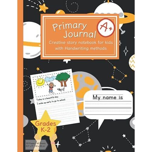 Primary Journal Creative Story Space Design Notebook: For Kids, Kindergarten, Grades K-2 With Handwriting Methods And Draw Box