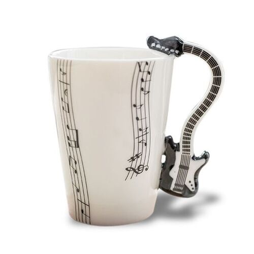 Tasse Anse En Guitare Noire Mug Porcelaine