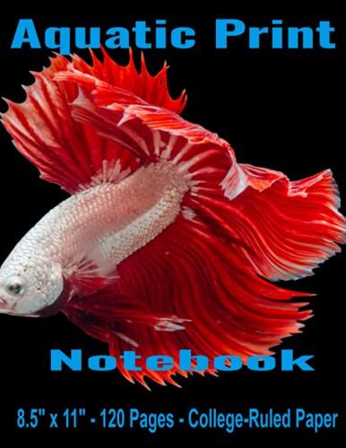 Aquatic Print Notebook: 120 Page College-Ruled Notebook (8.5" X 11"); Features A Picture Of Fish On The Front Cover; Great For Students And Teachers;