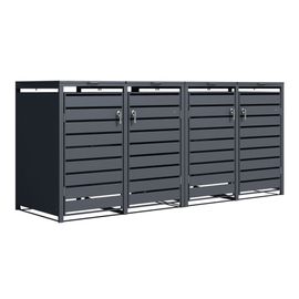 Axi Lucas Cache Poubelle Métallique Anthracite - Abri Poubelle Pour 4 Conteneurs - Max. 240l - Abri Poubelle Extérieur Avec Excellente Ventilation.