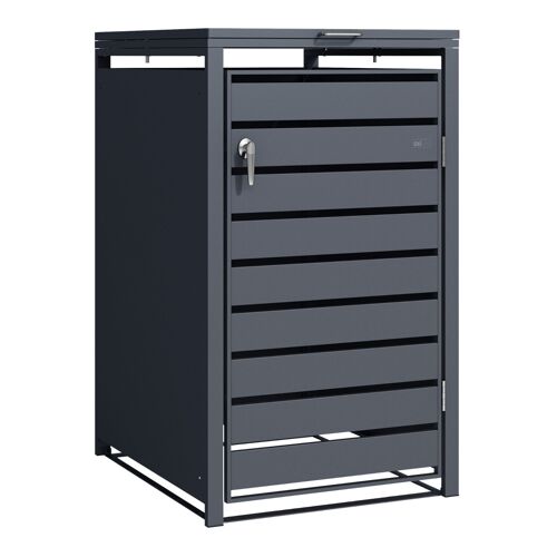 Axi Lucas Cache Poubelle Métallique Anthracite - Abri Poubelle Pour 1 Conteneur - Max. 240l - Abri Poubelle Extérieur Avec Excellente Ventilation.