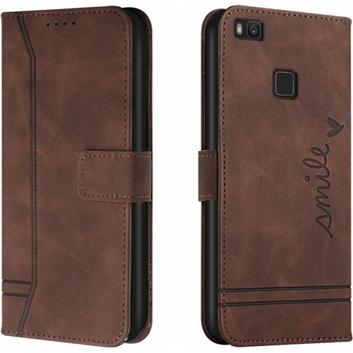Coque Pour Huawei P9 Lite / G9 Lite/Honor 8 Smart, Etui Cuir Avec Magnetique, Flip Pochette Housse Pour Huawei P9 Lite / G9 Lite/Honor 8 Smart Protection, Marron