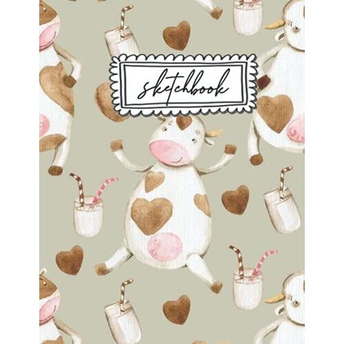 Sketchbook: Premium Cow Cover | Size 8.5 X 11 |Blank White Pages For Painting, Drawing, Writing, Sketching And Doodling