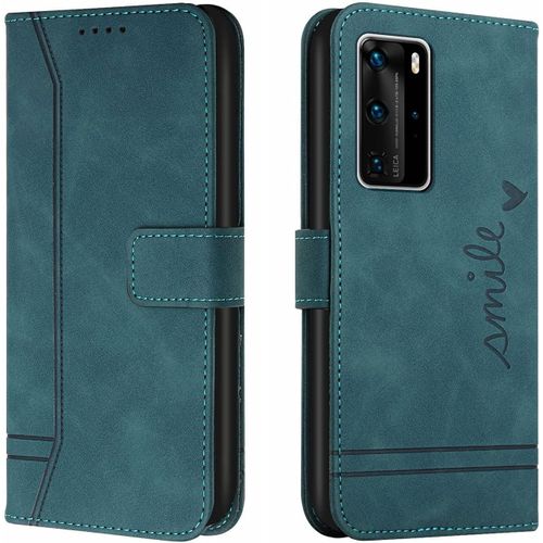 Coque Pour Huawei P40 Pro, Etui Cuir Avec Magnetique, Flip Pochette Housse Pour Huawei P40 Pro Protection, Vert