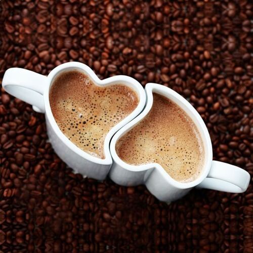 Duo De Tasses Romantiques En Coeur S'emboîtent Blanc