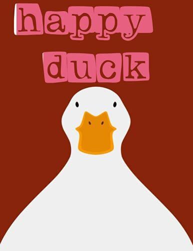 Happy Duck: Floral Notebook (Composition Book Journals )(8.5*11 Large )