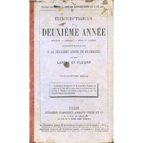Exercices Francais De Deuxieme Annee