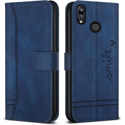 Coque Pour Huawei P20 Lite/Huawei Nova 3e, Etui Cuir Avec Magnetique, Flip Pochette Housse Pour Huawei P20 Lite/Huawei Nova 3e Protection, Bleu